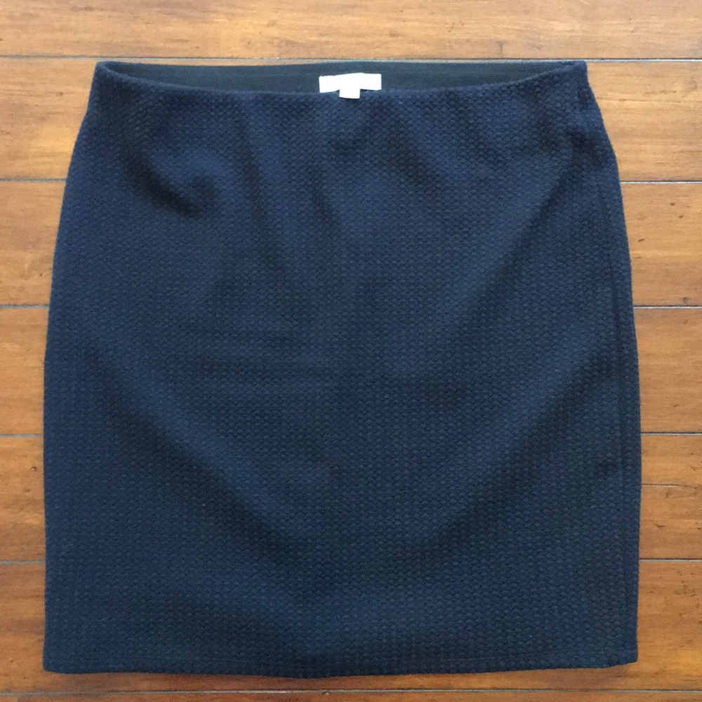Loft navy textured stretch skirt